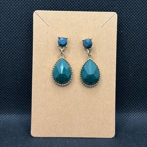 Elegant Blue Green Teardrop Earrings